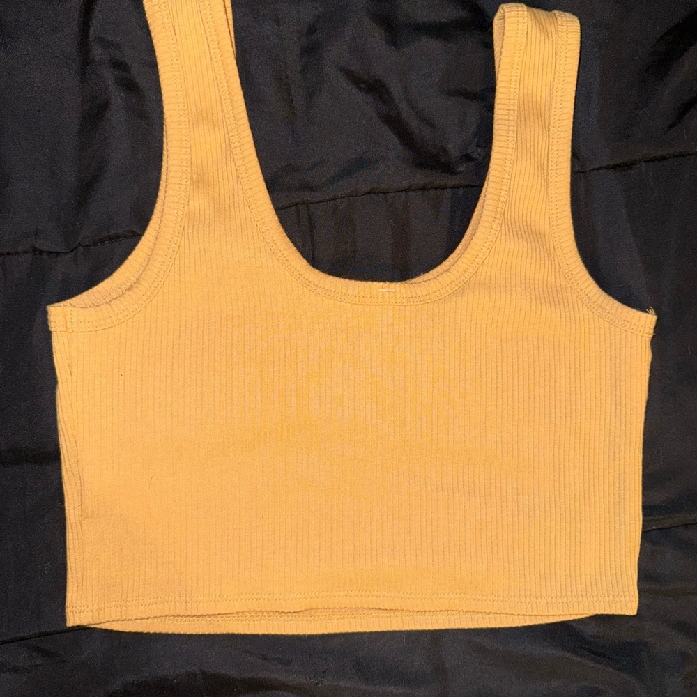 AERO Yellow Ribbed Tank Top - Picture 2 of 3
